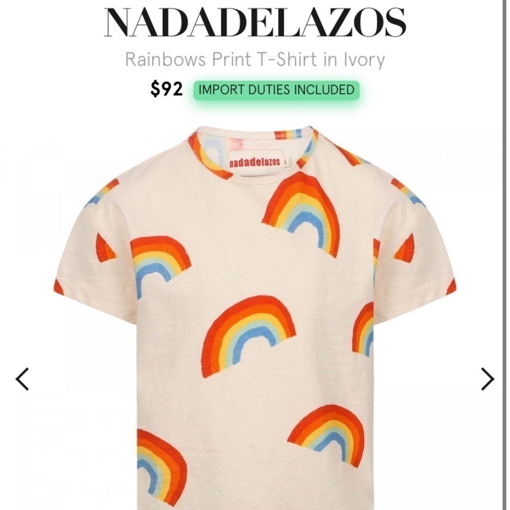 NADADELAZOS Rainbows Print short sleeve kids T-Shirt in Ivory 4 years tee